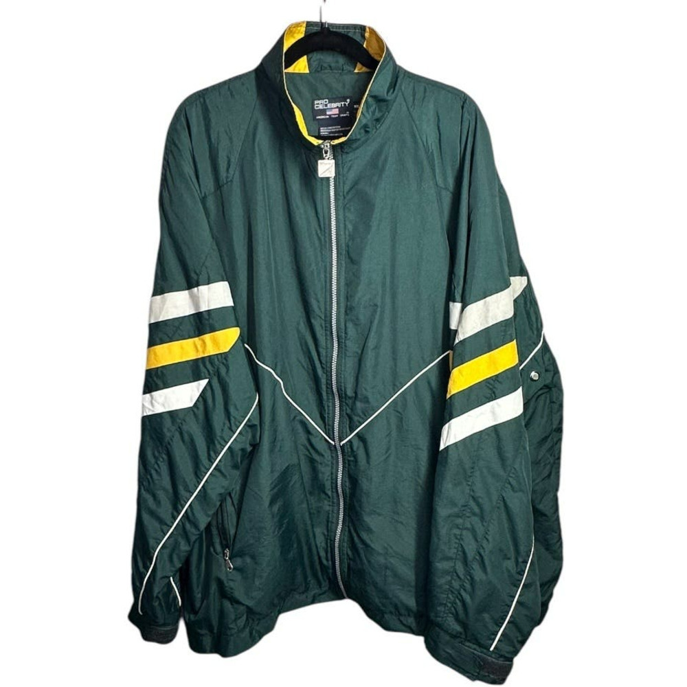 Pro Celebrity Mens American Team Sportswear Windbreaker Jacket XXL Green VTG